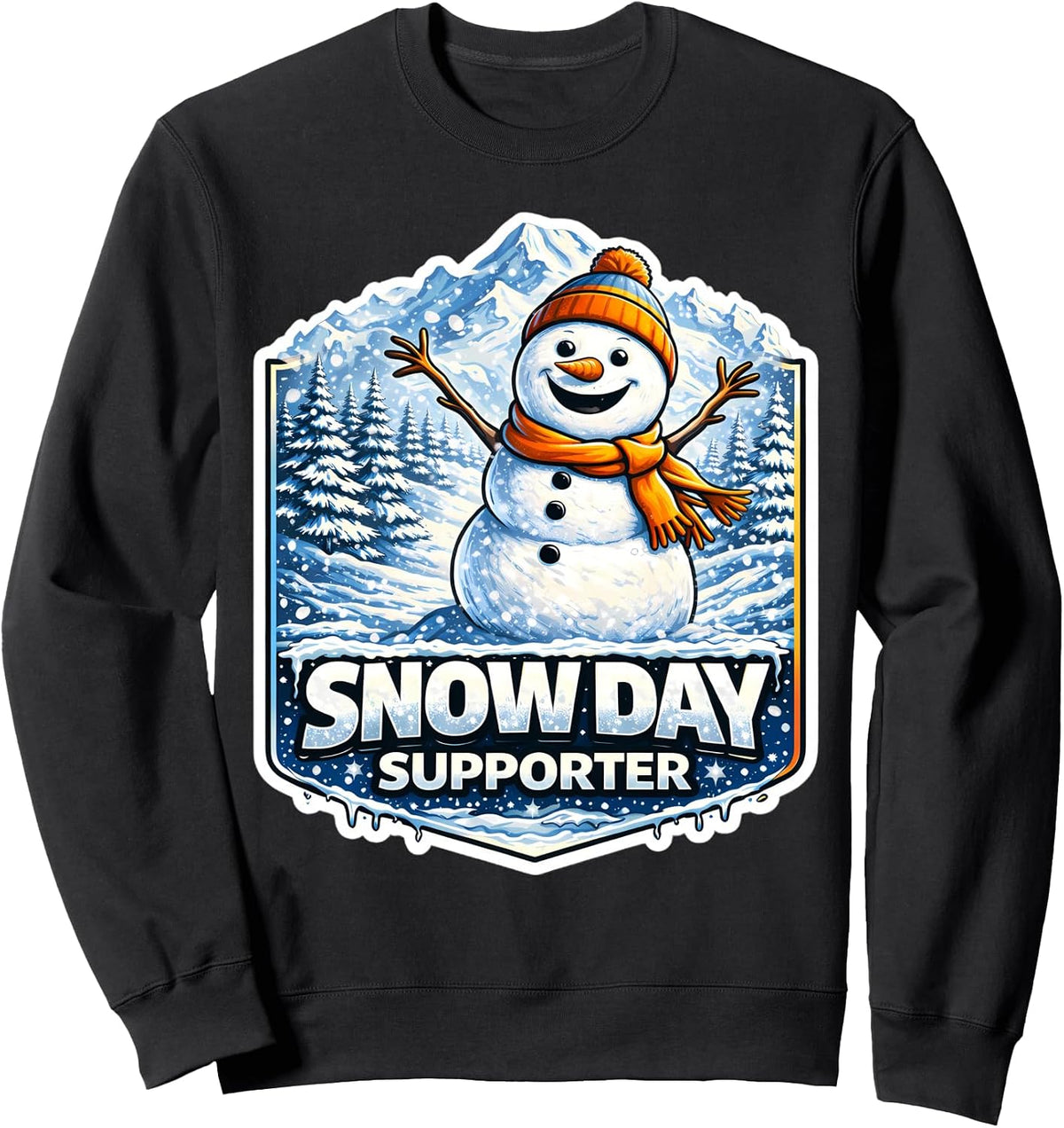 Funny Snow Day Supporter Shool Kids Students Boys Girls Off Sweatshirt