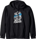 Snowboarding Powder Rider Funny Winter Mountain Snowboarder Zip Hoodie