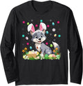 Wolf Easter Egg Hunt Bunny Ear Wolf Happy Easter Long Sleeve Unisex