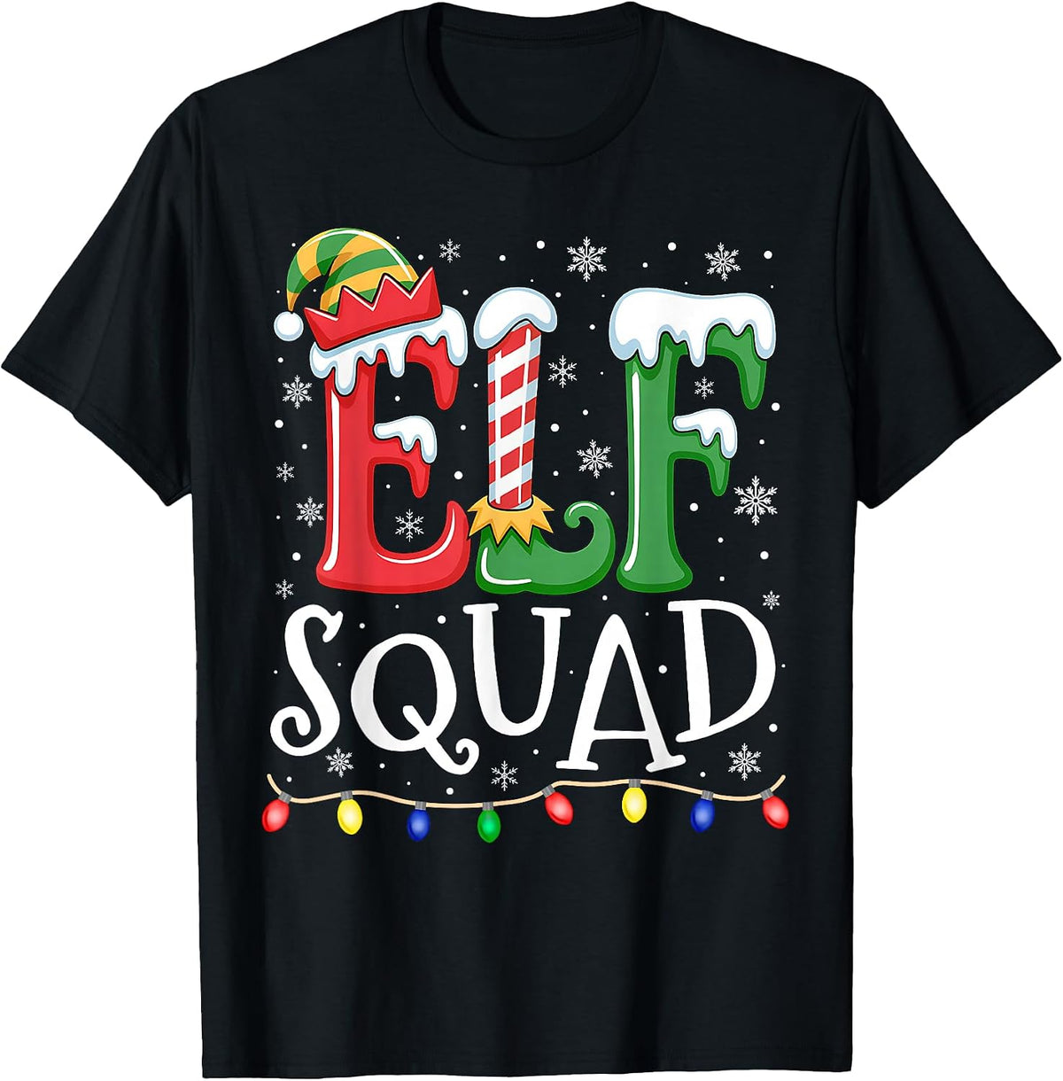 Elf Family Christmas Matching Pajamas Xmas Elf Squad T-Shirt