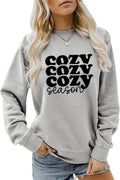 Cozy Season Sweatshirt, Get Cozy Shirt Women Retro Crewneck Pullovers Tops Funny Fall Autumn Sweater Weather Blouse