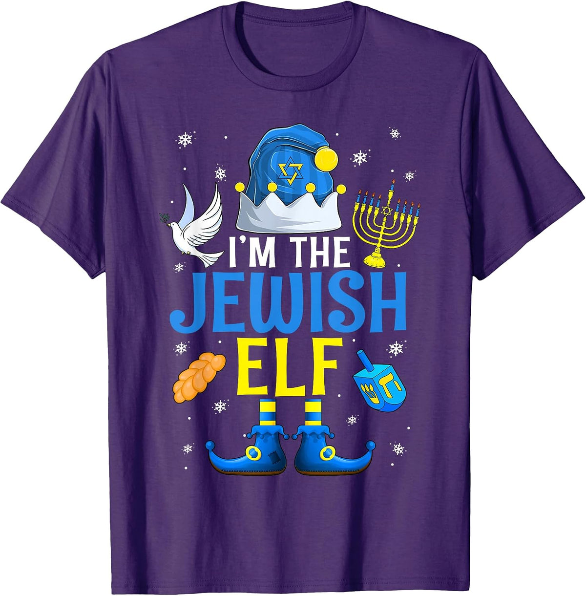 Funny I'm The Jewish Elf Menorah Christmas Happy Hanukkah T-Shirt