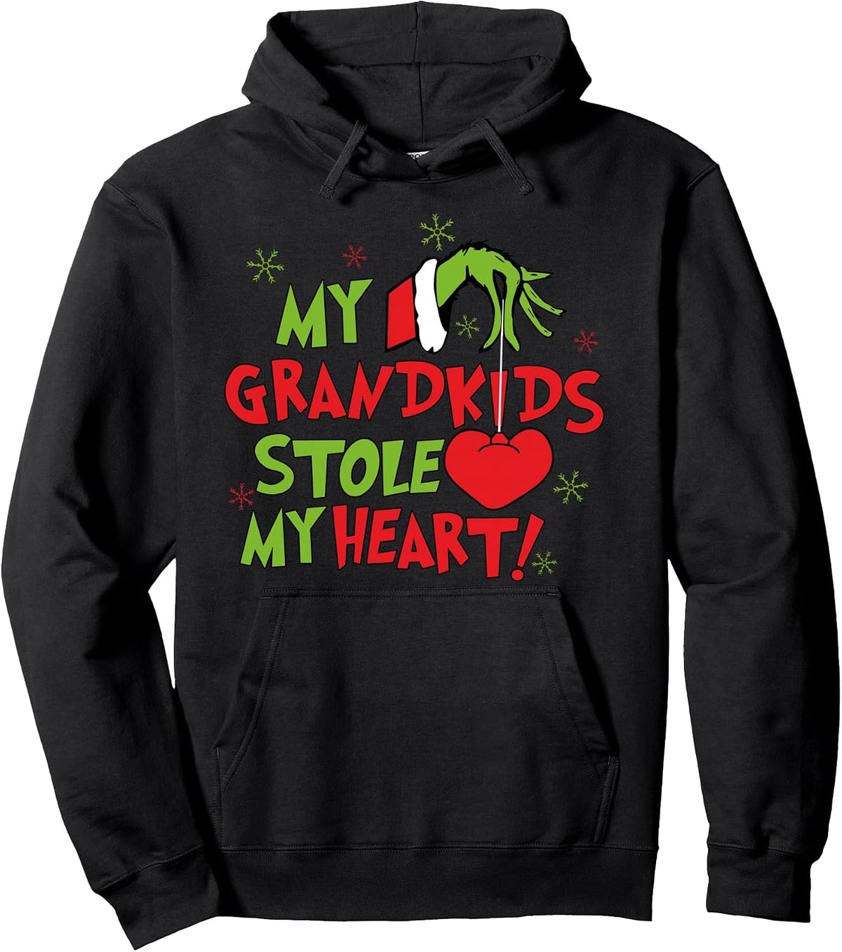 My Grandkids Stole My Heart Christmas Holiday Grandma Pajama Pullover Hoodie