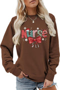 Nurse Sweatshirt For Women Christmas Long Sleeve Tops Cute Graphic Sweatshirt Nursing Life Crewneck Pullover