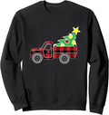 Red Black Checkered Buffalo Plaid Christmas Truck Sweatshirt