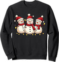Snowman Christmas Lights Festive Cute Winter Holiday Scene Sweatshirt