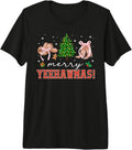 Merry YeehawMas Christmas Cowgirl Western Coquette Pink Bow Premium Tri-Blend T-Shirt