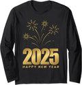 Happy New Year 2025 Family Matching Fireworks New Year Eve Long Sleeve T-Shirt