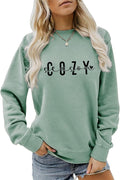 Cozy Season Sweatshirt, Get Cozy Shirt Women Casual Crewneck Pullover Tops, Funny Fall Winter Sweater Weather Blouse