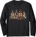 Christmas Tree Western Retro Cowboy Coquette Design Cowgirl Long Sleeve T-Shirt