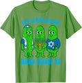 Jewish Pickle Menorah Dreidel Deal with It Hanukkah Pun Joke T-Shirt