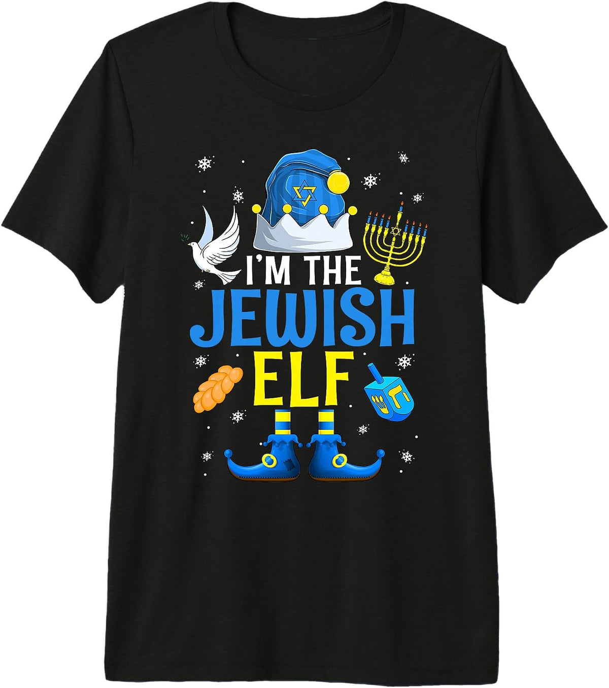 Funny I'm The Jewish Elf Menorah Christmas Happy Hanukkah Premium Tri-blend T-Shirt