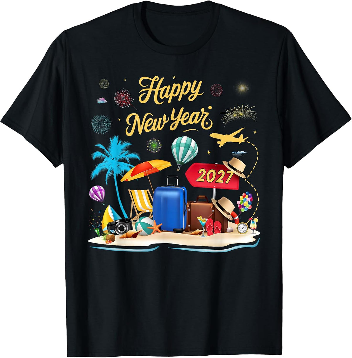 Happy New Year 2027 Family Matching Vacation Celebration T-Shirt