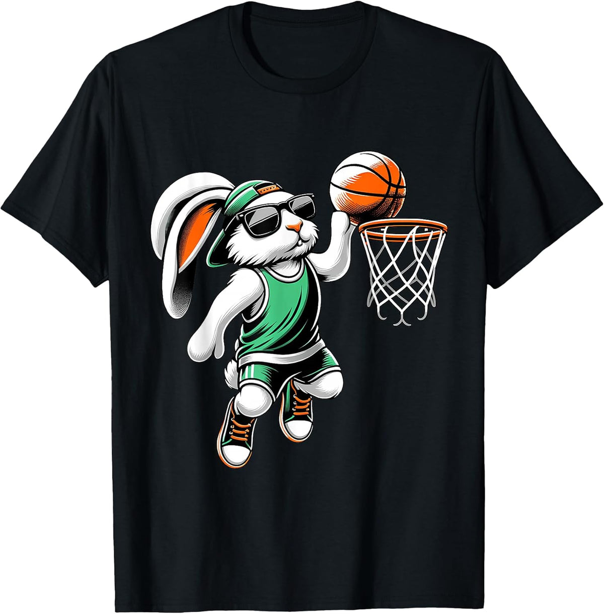 Kids Boys Happy Easter Bunny Playing Basketball Easter Sport Unisex