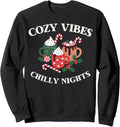 Cozy Vibes Chilly Nights Holiday Cocoa Art Sweatshirt