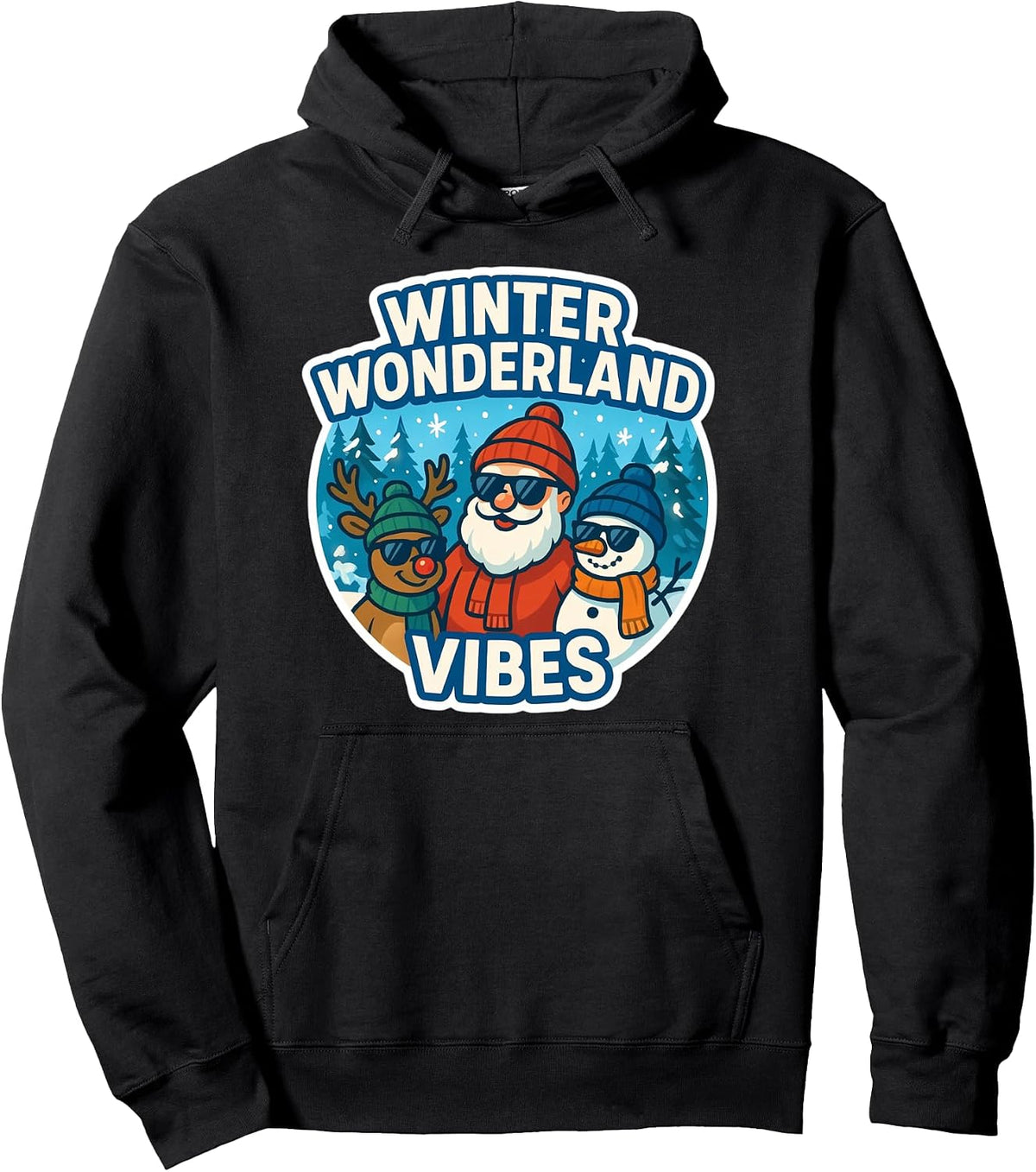 Winter Wonderland Vibes Christmas Holiday Fastive Santa Xmas Pullover Hoodie