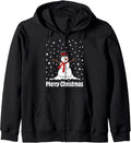 Classic Snowman Falling Snow Graphic Art Zip Hoodie