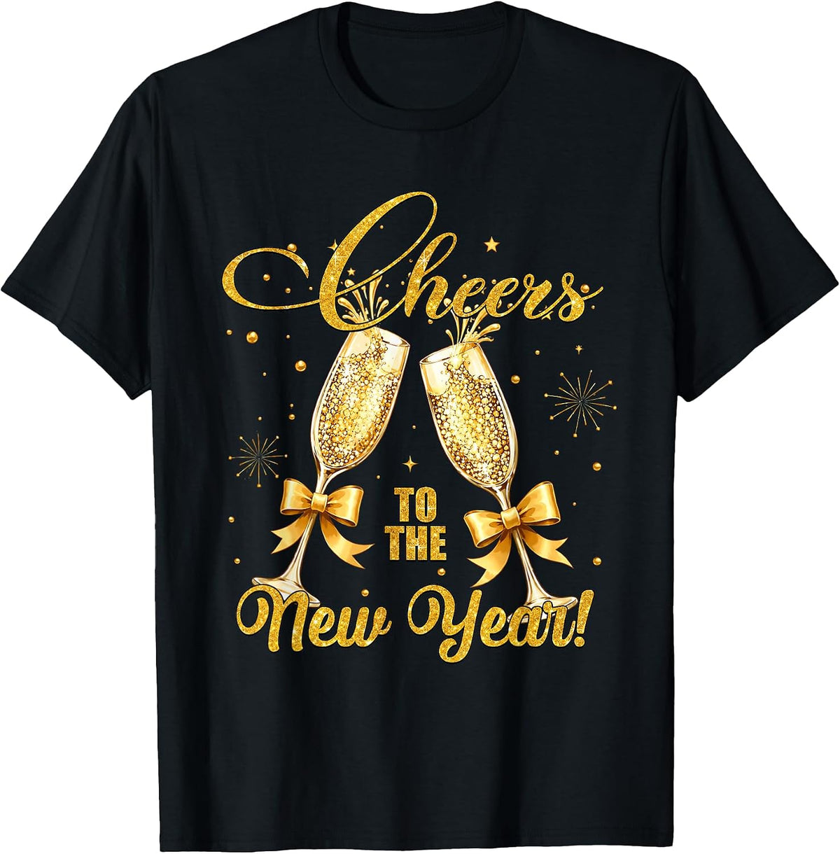 Cheers to The New Year 2027 Champagne Glasses Celebration T-Shirt