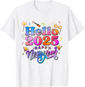 Happy New Year Party Supplies 2025 Family Matching Fireworks T-Shirt