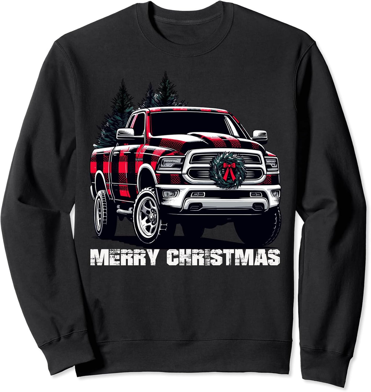 Red Buffalo Plaid Pickup Truck With Tree Merry Tee