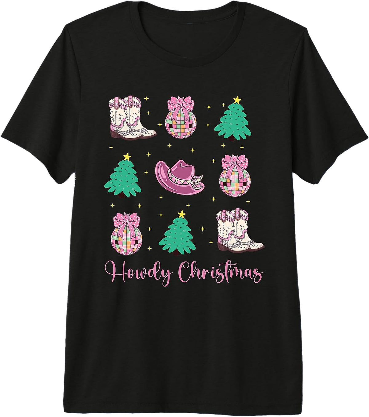 Howdy Western Christmas Coquette Cowgirl Country Xmas Premium Tri-blend T-Shirt