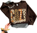 Unisex Cozy Season Sweatshirt, Cotton Fall Graphic Crewneck Pullover