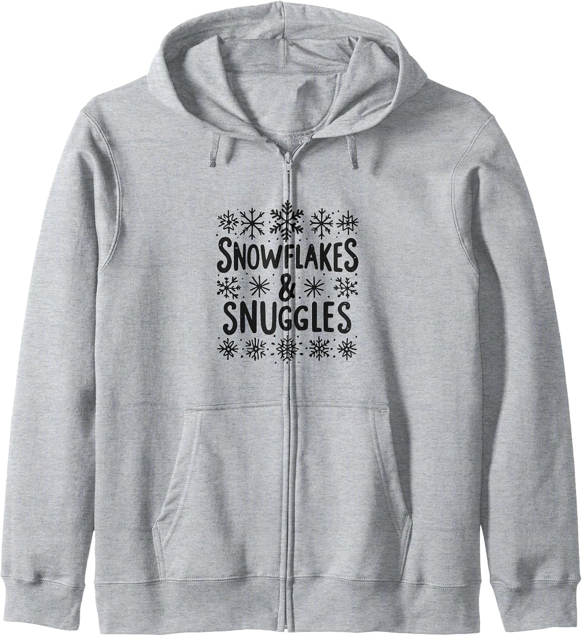 Snowflakes and Snuggles Cozy Christmas Vibe Zip Hoodie