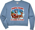 Womens Santa Paws Is Coming To Town Christmas Boston Terrier Dog Comfort Colors Crop Sweatshirt