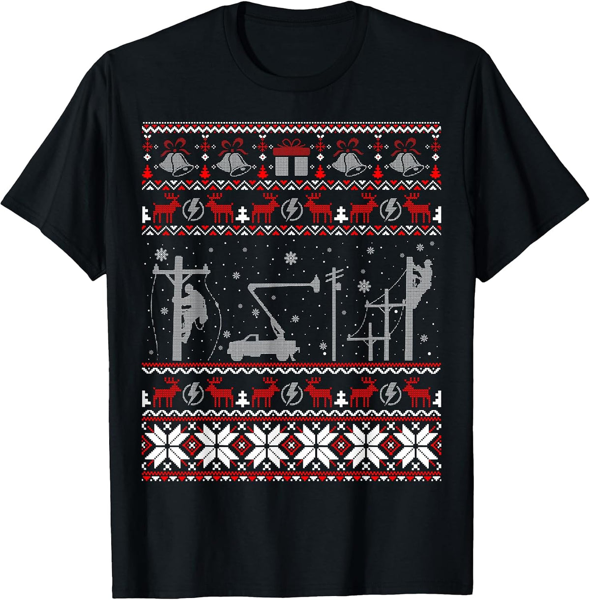 Lineman Ugly Christmas Sweater Gifts for Women Men T-Shirt
