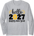 Hello 2027 Happy New Year 2027 New Year's Eve Party Long Sleeve T-Shirt