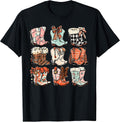 Christmas Cowboy Boots Western Cowgirl Holiday Women Girls T-Shirt