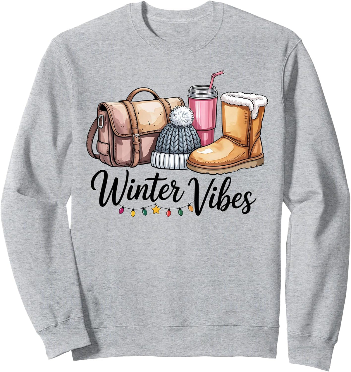 Winter Vibes Christmas Girl Cozy Season Women Cute Xmas Sweatshirt