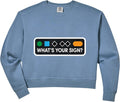 Womens Funny Ski Skier Snowboard What's Your Sign Snowboarding Joke Comfort Colors Crop Sweatshirt