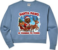 Womens Santa Paws Is Coming Christmas American Water Spaniel Dog Comfort Colors Crop Sweatshirt
