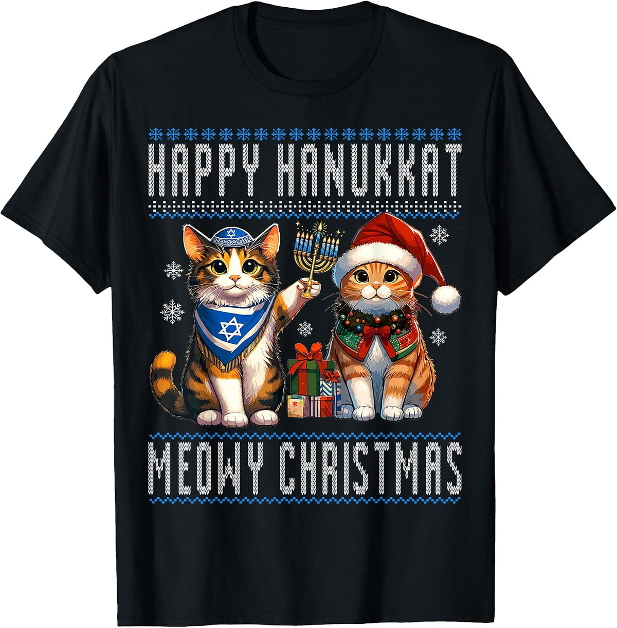 Christian Funny Chrismukkah Christmas Hanukkah Cat
