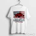 Arkansas Razorbacks Football American Flag T Shirt Unisex