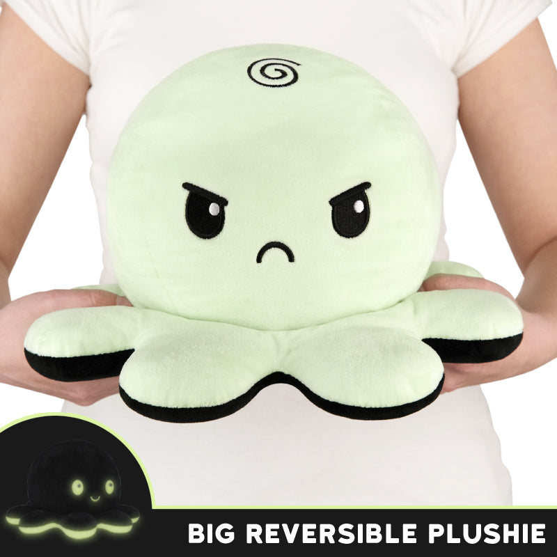 TeeTurtle Big Reversible Octopus Plushie (Green Glow + Black) Unisex