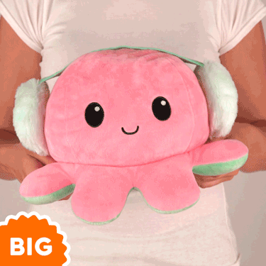 TeeTurtle Big Reversible Octopus Plushie (Earmuffs) Unisex