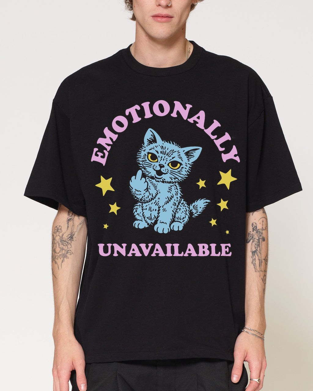 Emotionally Unavailable Cat Oversized Tee Unisex