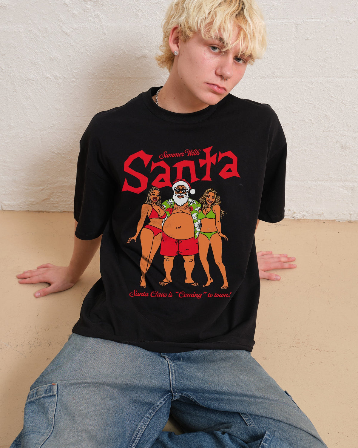 Summer With Santa Oversized Tee Unisex