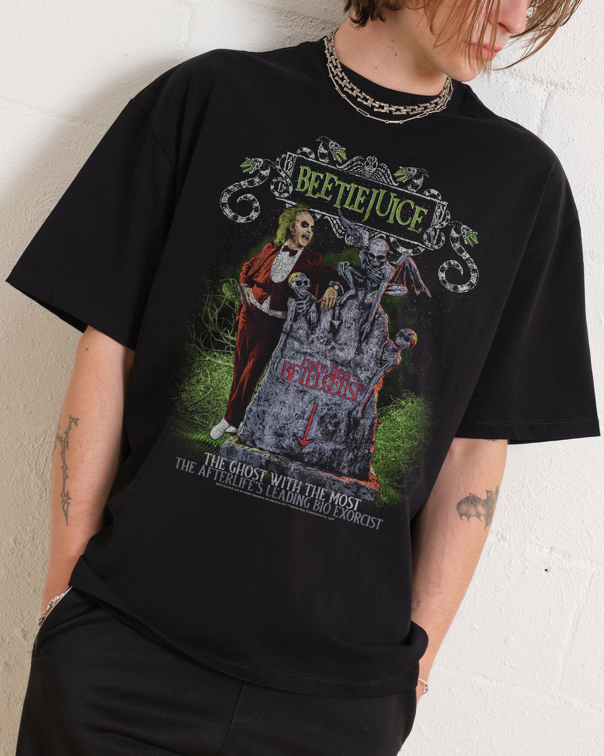 Beetlejuice Lies Here Oversized Tee Unisex