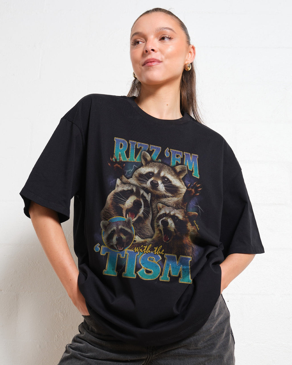 Rizz 'Em With the 'Tism Oversized Tee Unisex