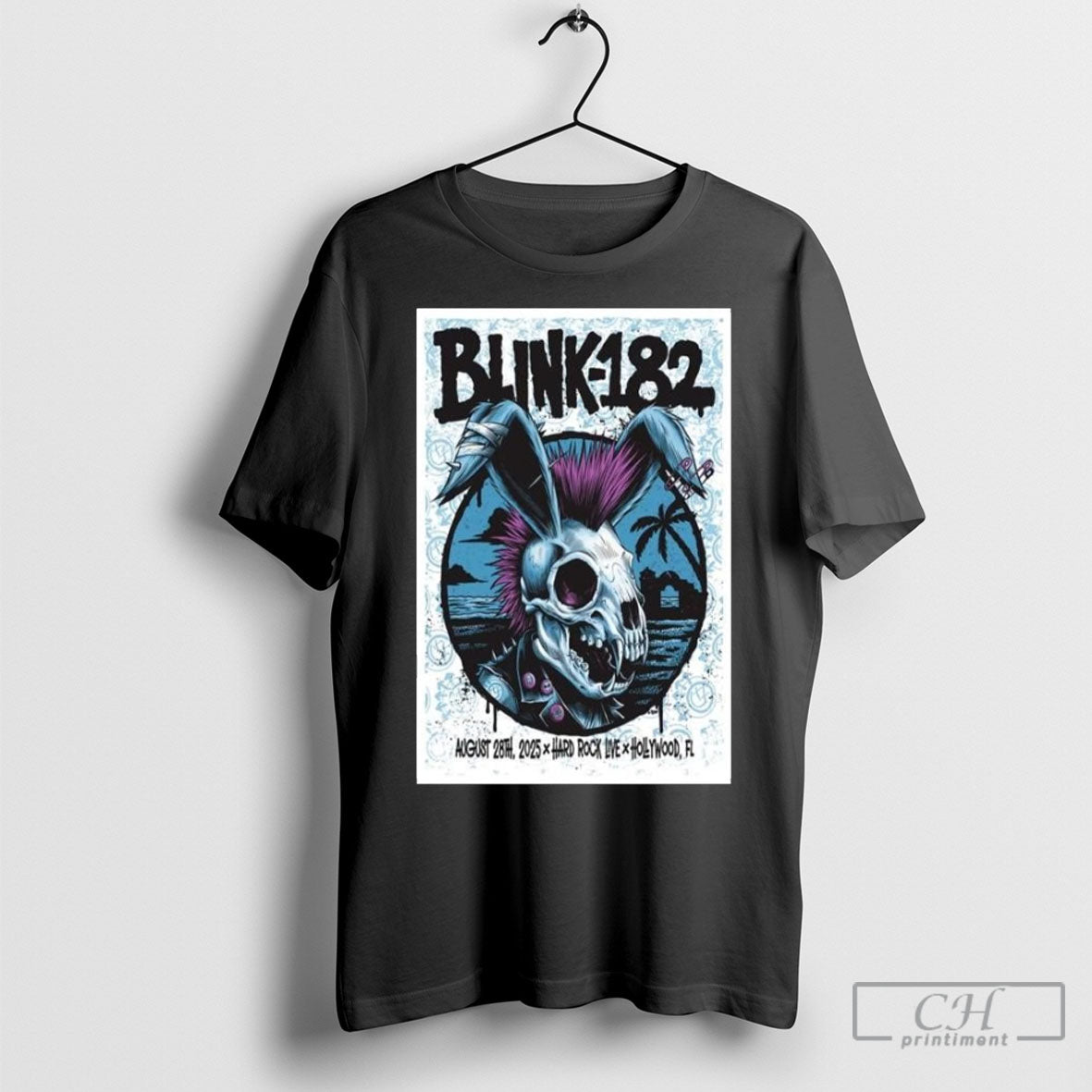 Blink 182 August 28 2025 Hollywood Fl Concert Poster T Shirts Unisex