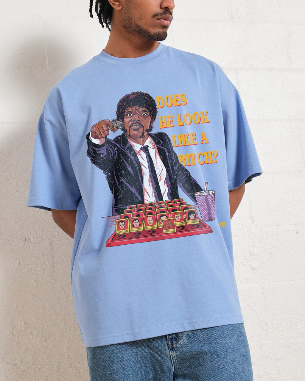Does He Look Like a Bitch Oversized Tee Unisex