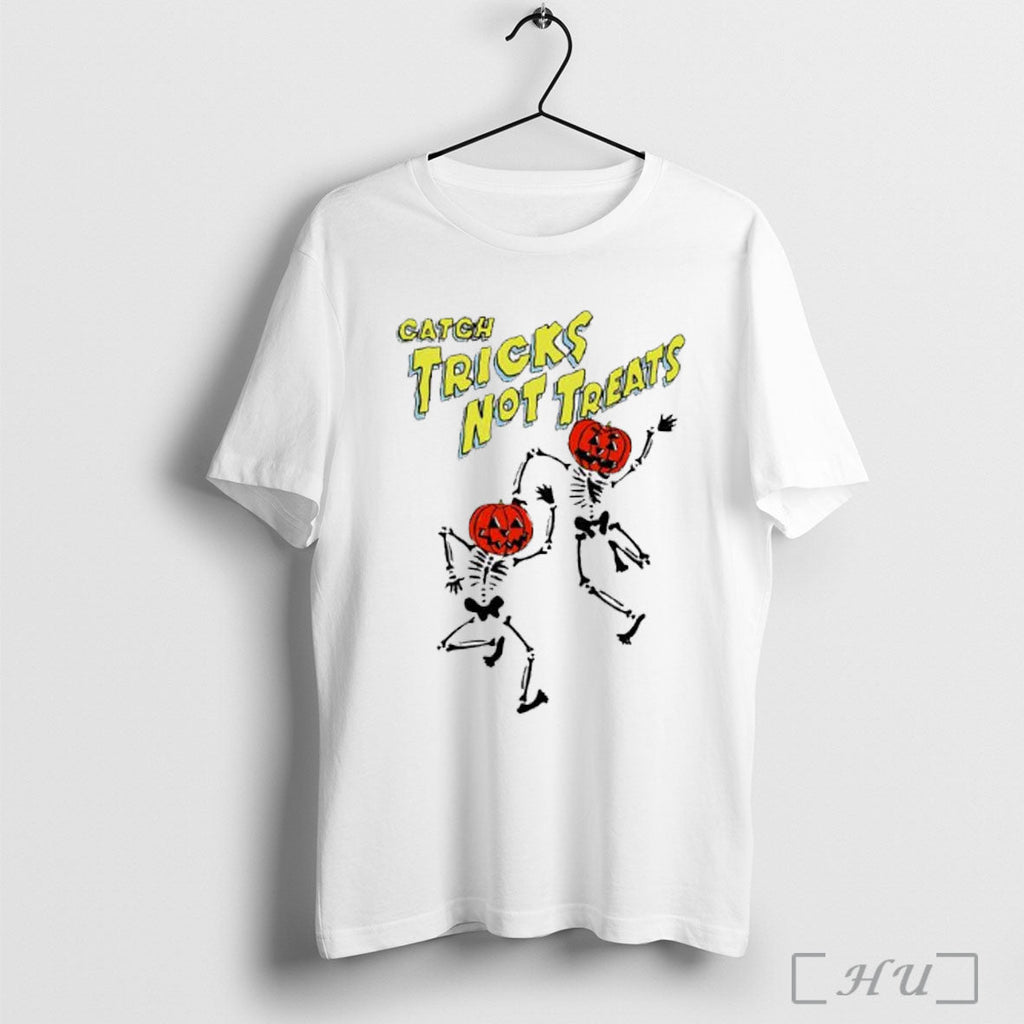 Catch Tricks Not Treats Skeleton Dance Halloween T Shirt Unisex