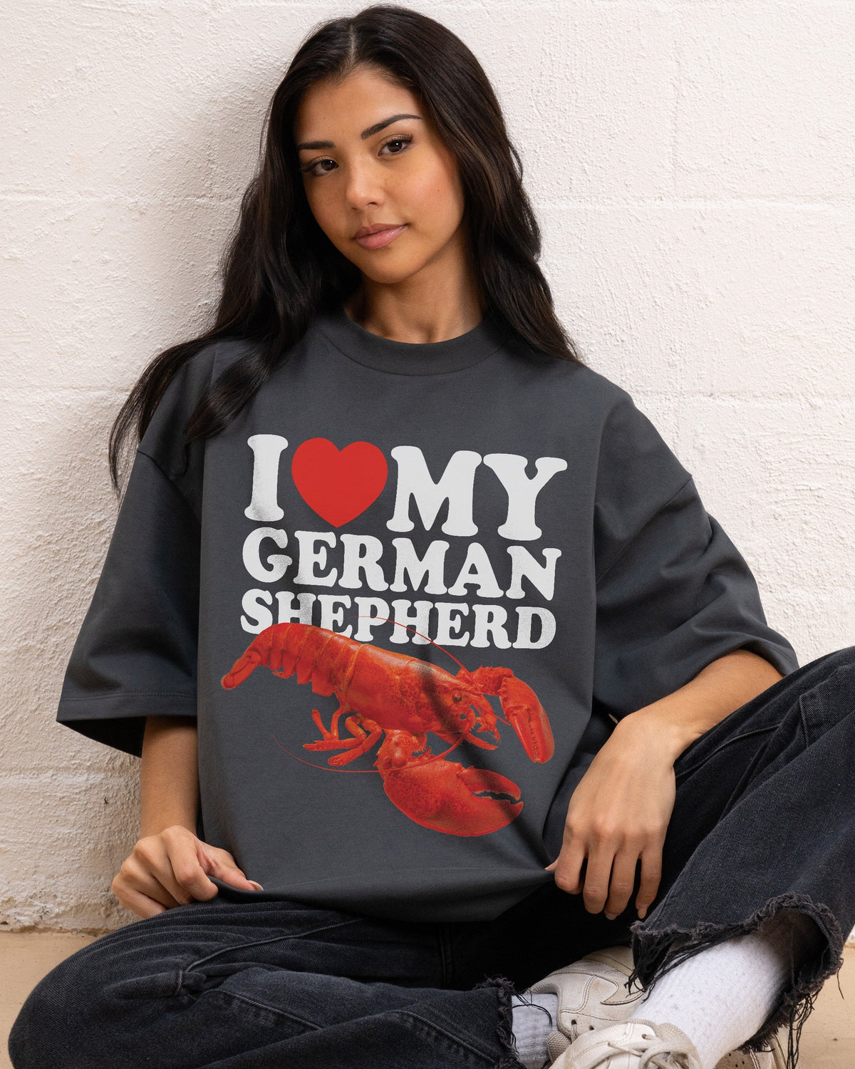 I Love My German Shepherd Oversized Tee Unisex