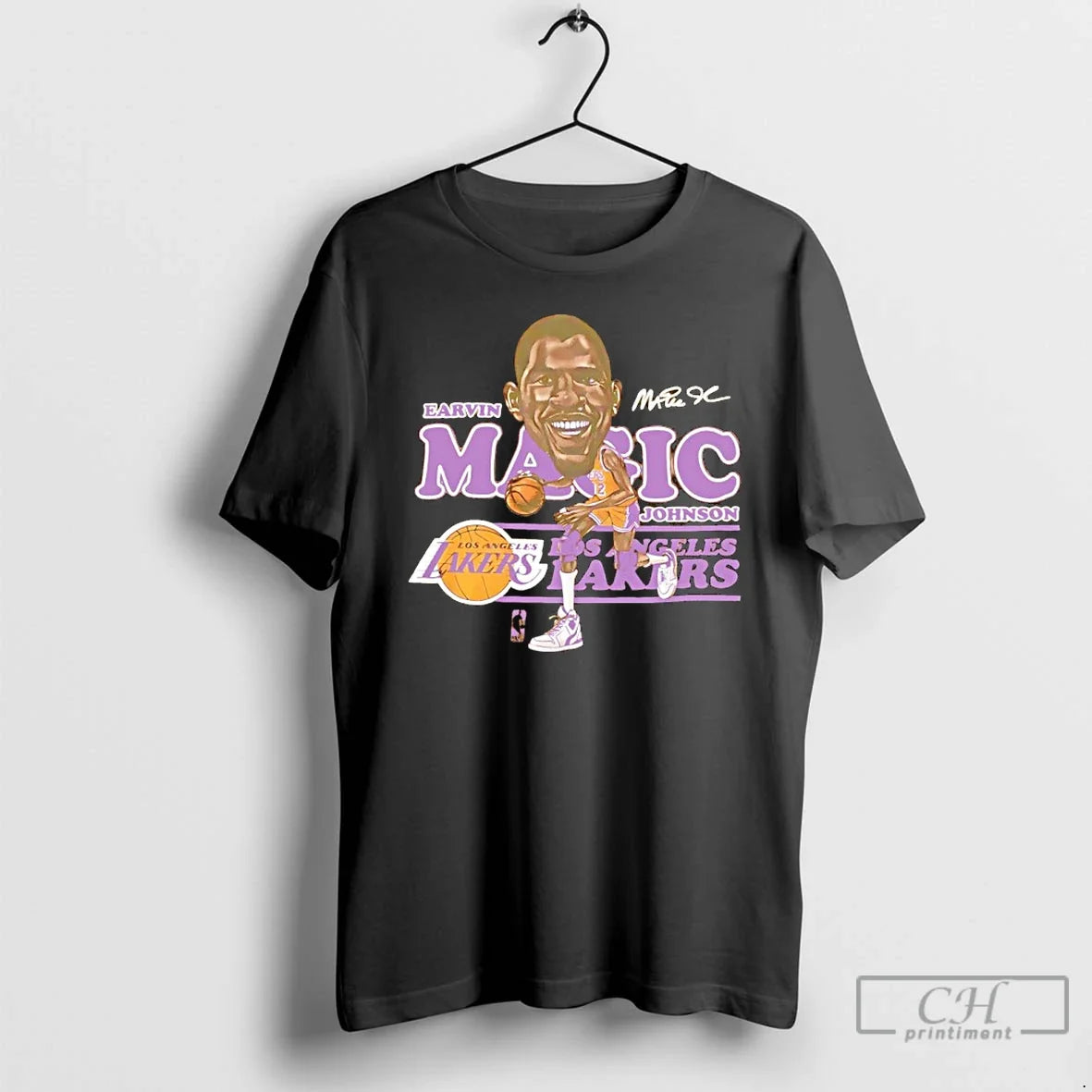 Classic Earvin Magic Johnson La Lakers Caricature Signature Unisex