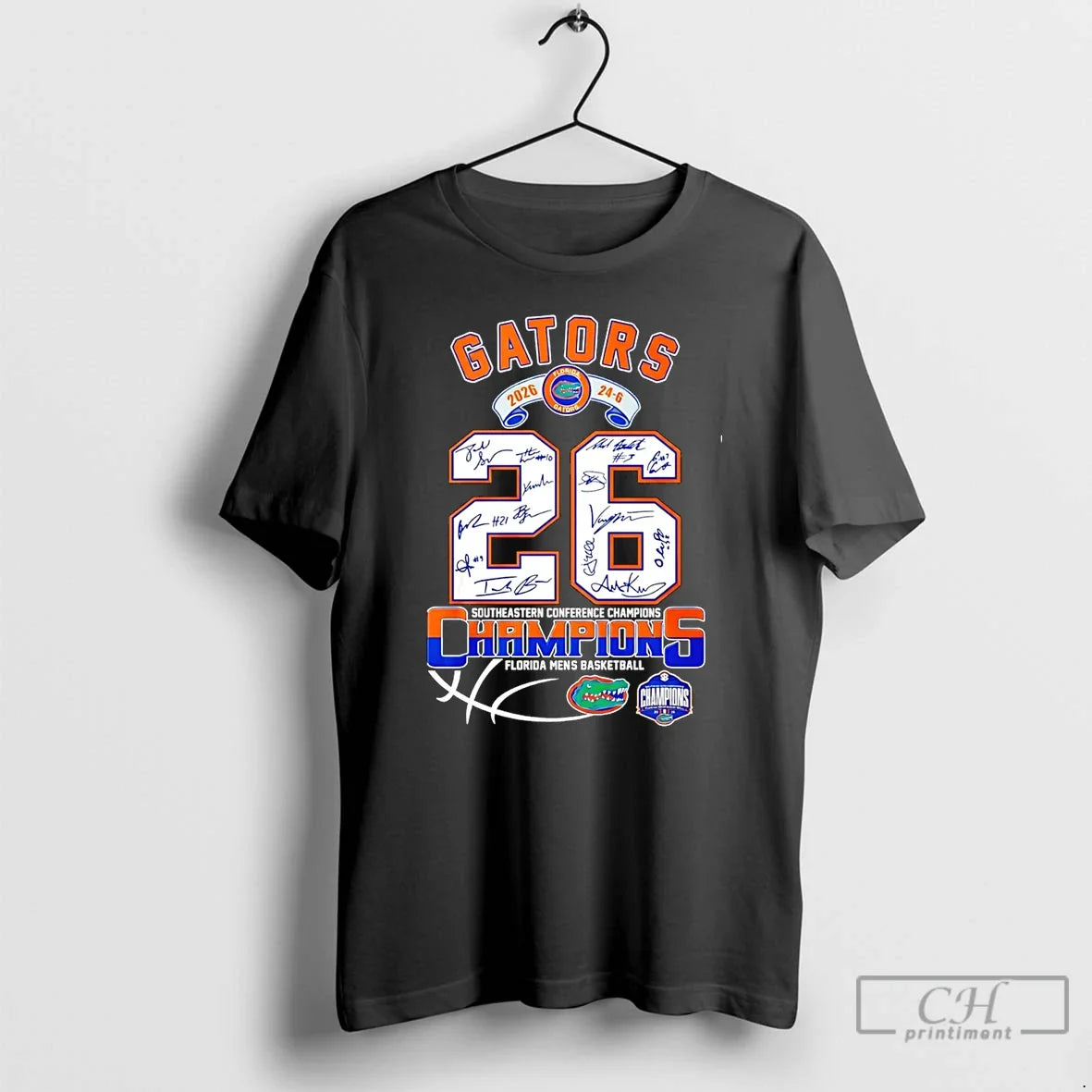 Classic Florida Gators Mens Basketball 26 Sec Champions Signatures Unisex