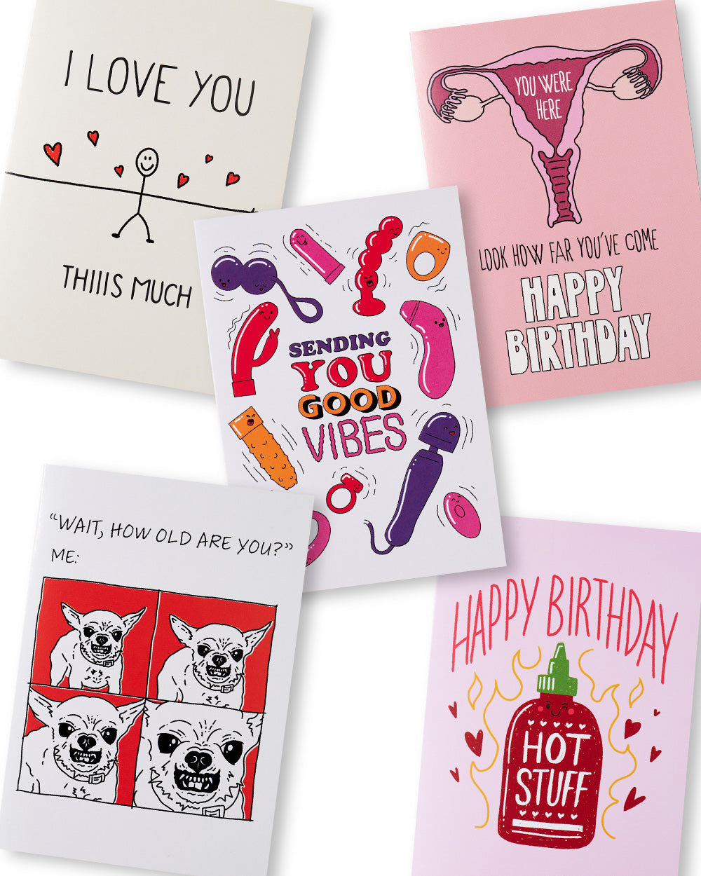 Cute Birthday Greeting Card Bundle Unisex