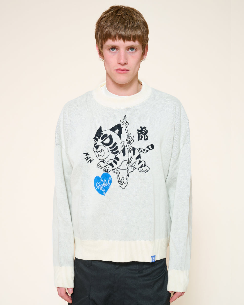 Tiger Leap Over Knit Sweater Unisex